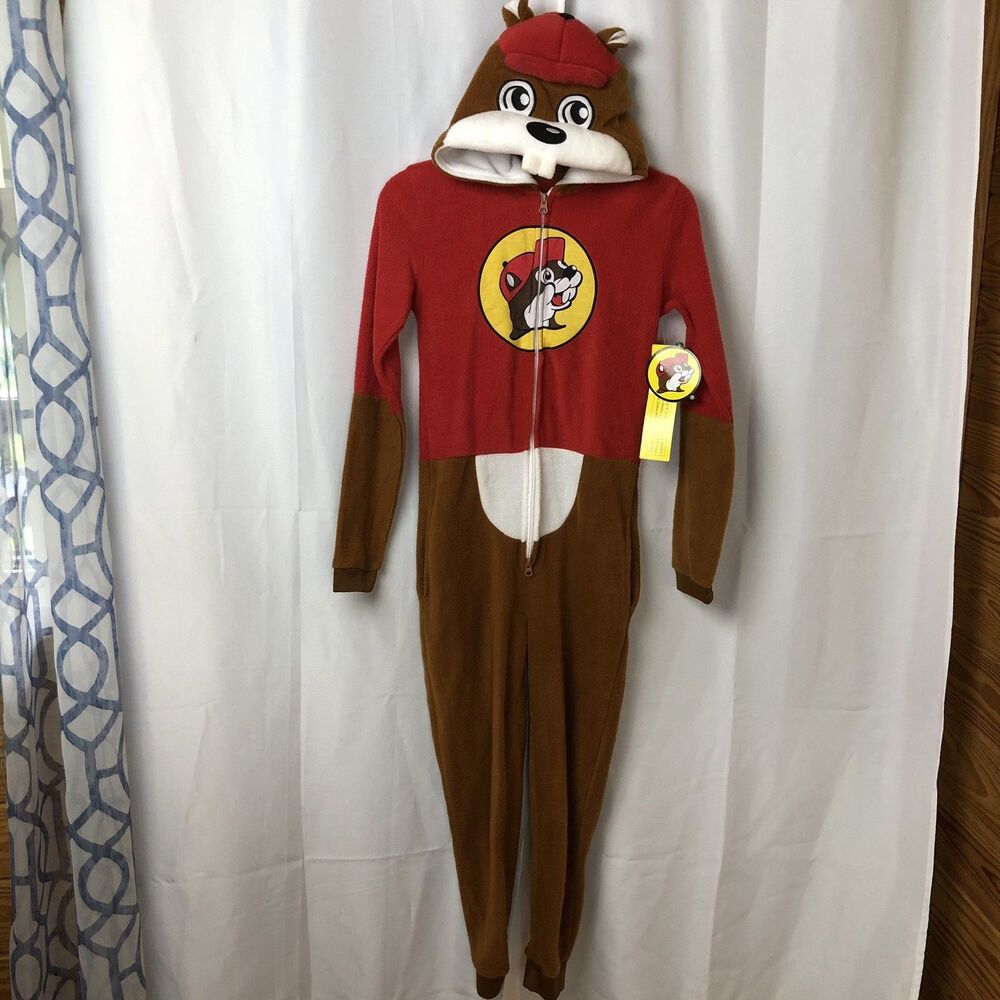 Buc-ee's Beaver Mascot Buc Union Body Suit Costume Pajamas Youth XS NWT